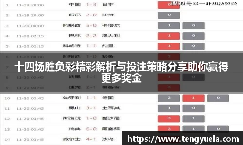 十四场胜负彩精彩解析与投注策略分享助你赢得更多奖金